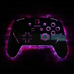 Geek Alerts Gamepad Controller Luminous Wall LED Light Mirror, Remote Control USB Powered 7 Color Changing Lighting Display Video Game Lamp Boy Room Gaming Zone Wall Sign Decor