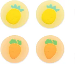 GeekShare Fruit Theme Thumb Grip Caps,Compatible with Nintendo Switch & Switch Lite Only,Soft Silicone Joystick Cover,4PICS -- Carrot and Pineapple