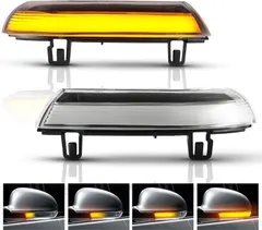 Gempro LED Mirror Turn Signal Blinker Light Sequential Side Mirror Indicator Lamp Compatible with VW GOLF 5 GTI Jetta MK5 Passat B6 Sharan (Clear Len)