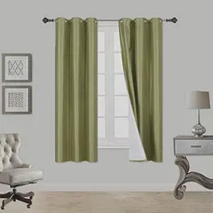 Gorgeous HomeCOMES in Different Shades & Sizes (#64) 1 PC Solid Drape Silky Touch Lined Blackout Window Curtain (NEON Lime Green, 63" Length)
