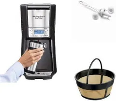 Hamilton Beach 48464 Brewstation Summit 12-Cup Programmable Coffeemaker with Filter and Water Filter Replacement Pods and Handle