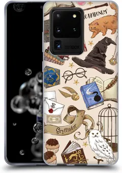 Head Case Designs Officially Licensed Harry Potter Hogwarts Pattern Deathly Hallows XXXVII Soft Gel Case Compatible with Samsung Galaxy S20 Ultra 5G