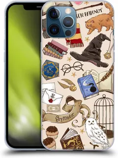 Head Case Designs Officially Licensed Harry Potter Hogwarts Pattern Deathly Hallows XXXVII Soft Gel Case Compatible with Apple iPhone 12 Pro Max