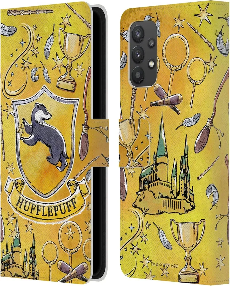 Head Case Designs Officially Licensed Harry Potter Hufflepuff Pattern Deathly Hallows XIII Leather Book Wallet Case Cove