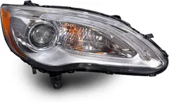 HEADLIGHTSDEPOT Chrome Housing Halogen Projector Headlight Compatible with Chrysler 200 2011-2014 Sedan Convertible Includes Right Passenger Side Headlamp