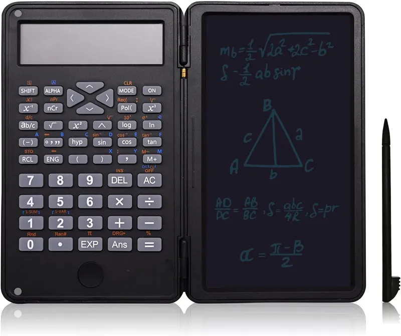 HouseMao Basic Calculator Notepad with LCD Writing Tablet, Rechargeable, Lock Button and E-Pen,12 Digit Display, Also In