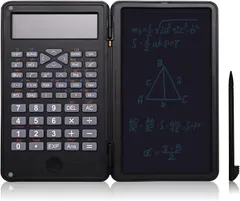 HouseMao Basic Calculator Notepad with LCD Writing Tablet, Rechargeable, Lock Button and E-Pen,12 Digit Display, Also Inkless DrawingMemo PadsPlanning Boards, Hand-held for Daily Office (Black)