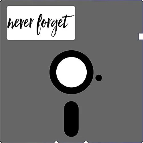 HZ Graphics Never Forget Floppy Disk 5.25" Diskette Nerd Geek Computer 1980S 80S 1990S 90S Retro Video Games Coder Codin