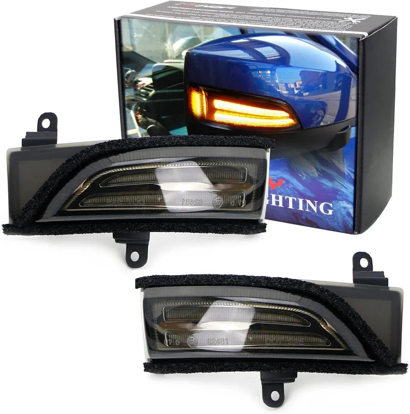 iJDMTOY JDM Spec White/Amber Switchback Sequential Flash LED Side Mirror DRL Turn Signal Light Assembly Compatible with