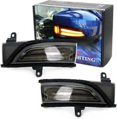 iJDMTOY JDM Spec White/Amber Switchback Sequential Flash LED Side Mirror DRL Turn Signal Light Assembly Compatible with Subaru WRX STI Outback Legacy Impreza Forester Crosstrek XV, Smoked Lens