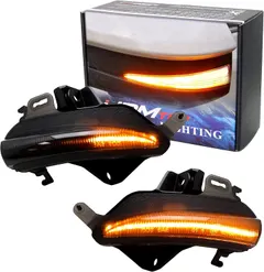 iJDMTOY Smoked Lens Dynamic Sequential Blink/Flow Full LED Outer Side Mirror Turn Signal Light Assembly Kit Compatible with Lexus is RC ES LS CT