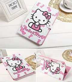 iPad Air 2 & 1 case, Hello Kitty Design Folio Folder Stand Multi-Angle Viewing Auto Wake/Sleep case for Apple iPad Air 1 & 2 Generation