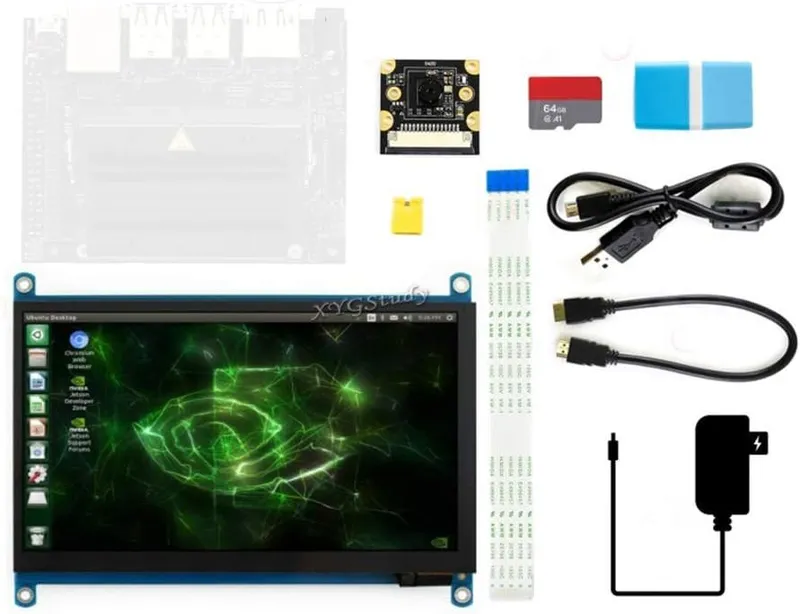 Jetson Nano Developer Accessories Kit for Small Powerful Computer AI Development Board with 7 inch IPS Touch HDMI Screen