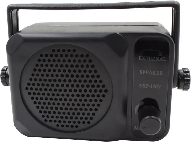 KENMAX 3.5mm Jack Adjustable Volume Communication Ham Mini External Speaker for Motorola Kenwood Yaesu Midland Icom HYT