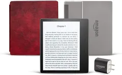 Kindle Oasis Essentials Bundle including Kindle Oasis (Graphite, Ad-Supported), Amazon Leather Cover, and Power Adapter