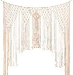 Large Macrame Wall Hanging - Macrame Curtains - Macrame Wall Decor - Boho Wedding Backdrop Curtains,Home Decor,Living Room Bedroom Decorations,59" x 78"