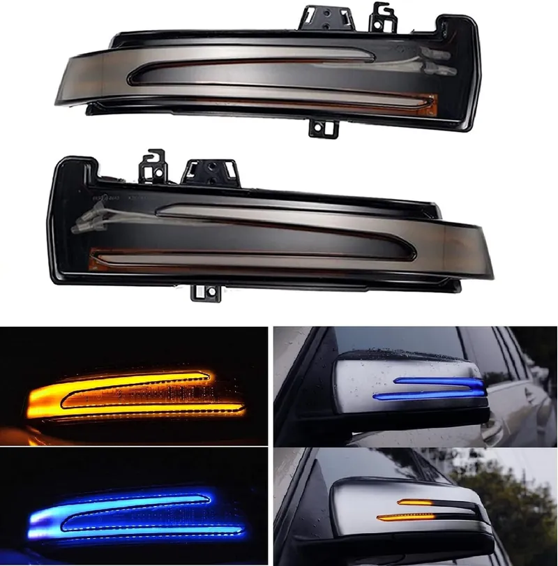 LED Dynamic Side Rear View Mirror Light Led Blinker Sequential Turn Signal Light Assembly Smoked Lens Compatible with Me