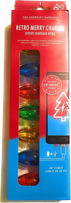 LED Retro Merry Charger for Android/Samsung Blinking Micro USB
