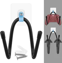 Linkidea Headphone Holder/Gaming Controller Wall Rack, Wall Rack/Wall Mount/Wall Clip/Wall Bracket/Headphones Wall Hanger/Hook for VR Headset Helmet and Touch Controllers (2PCS) (Black)