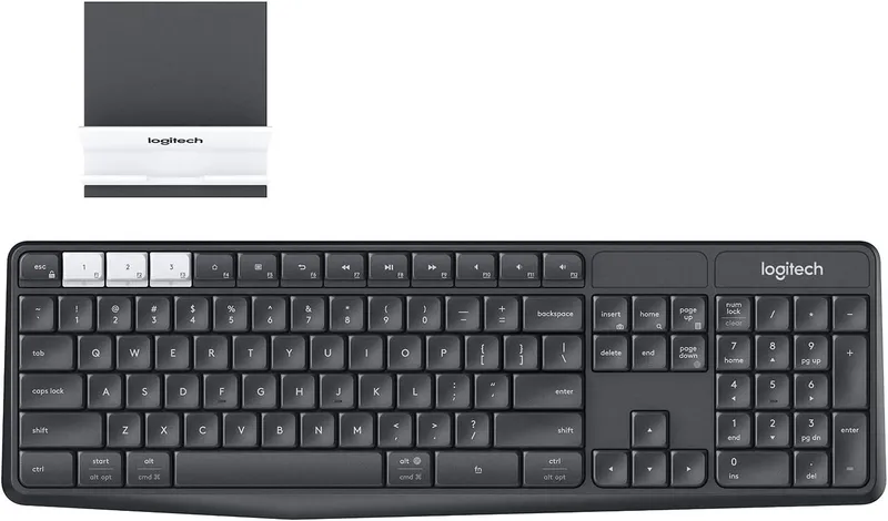 Logitech K375S Multi-Device Wireless Keyboard and Stand Combo (Windows, Android 5.0, Mac OS, iOS, Chrome OS) -Internatio