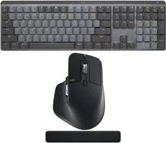 Logitech MX Mechanical Wireless Illuminated Performance Keyboard with Mouse and Palm Rest Bundle (3 Items)
