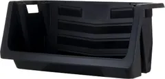 Mighty Tuff Heavy Duty Nesting Stack Bins, Pack of 3, Extra-Large Handles, Wide Front Opening, Interlocking, Stack Vertically, Holds Up To 100 Pounds, Black
