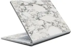 MightySkins Skin Compatible with Microsoft Surface Book 2 15" (2018) - White Marble | Protective, Durable, and Unique Vinyl wrap Cover | Easy to Apply, Remove, and Change Styles | Made in The USA