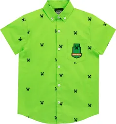 Minecraft Boys' Creeper Button Down Shirt