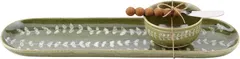Mud Pie Green Leaf Tray and DIP Set
