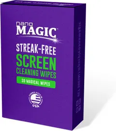NANO MAGIC Streak-Free Screen Cleaner Wipes - Clean your Electronics Phone Computer Laptop Monitor Glasses Windows Mirrors - pH Balanced for Safe Use, Nanotech Infused Formula, Travel-Friendly 30-Pack