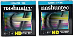 Nashuatec High Density HD 2-Sided 3.5" Diskette Double-Sided Formatted 1.44MB - 2-Pack of 10