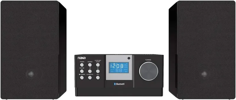 Naxa Electronics CD Home Audio Microsystem with Bluetooth, Black