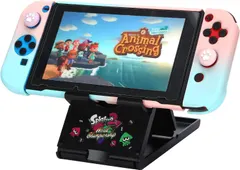 NINGMNAC Stand for Nintendo Switch/Switch OLED/Switch Lite, Foldable Desk Holder Dock, Cute Animal Crossing Angle Adjustable Playstand, Portable Non-Slip Bracket Accessories-Black