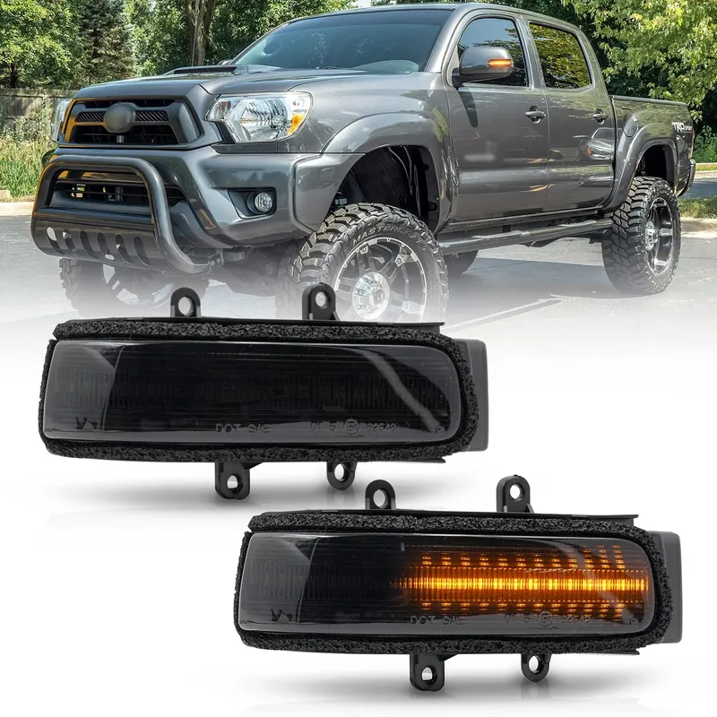 NSLUMO Sequential LED Side Mirror Marker Lights Compatible w/ 2012-2015 To'yota Tacoma Pickup Trucks Towing Mirror Turn