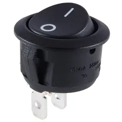 NTE Electronics 54-503 Snap-in Round Hole Rocker Switch with Legend, SPST Circuit, ON-None-Off Action, Nylon Actuator, 0.187" Quick Connect Terminals, 16 Amp, 125V