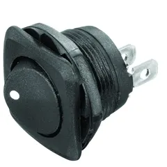 NTE Electronics 54-510 Round Hole Rocker Switch with Legend, SPST Circuit, ON-None-Off Action, Nylon Actuator, 0.185" Quick Connect Terminals, 16 Amp, 125V