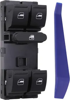 Obaee Power Window Control Switch Front Left Driver Side, Compatible with 2005-2014 VW Volkswagen CC Golf Jetta Passat Tiguan Touran,Replace OE 1K4959857B 5ND959857 5K4959857