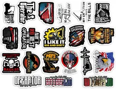 Operator 20 pcs Sticker Pack Vinyl Hard Hat Hardhat Stickers