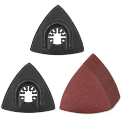 Oscillating Tool Sanding Pad, 2-Pack 3-1/8 Inch Universal Triangular Hook & Loop Sanding Pad and Sandpaper Kit Fit Oscillating Multitools Dewalt, Bosch, Dremel, Makita, Milwaukee, Rockwell, Ryobi