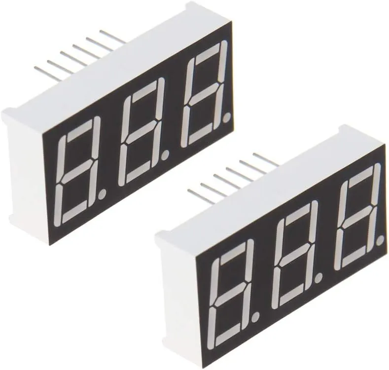 Othmro 2Pcs Common Anode LED Display Digital Tube 3 Bit 7 Segment Black 12Pin with a Good Uniform Light Output