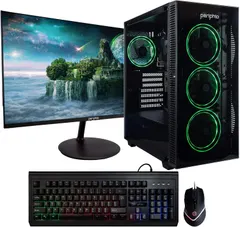Periphio Sub-Terra Gaming PC Computer, Intel Core i5 6500, Integrated HD Graphics, 16GB DDR4 RAM, 240GB SSD + 1TB HDD, Windows 10 Home, WiFi, iGPU Gaming (RGB Mouse, RGB Keyboard w/Monitor) (Renewed)