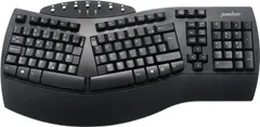 Perixx PERIBOARD-612B BR Wireless Ergonomic Split Keyboard - Compatible with Windows and Mac OS X - Black - Brazilian Layout with Ç