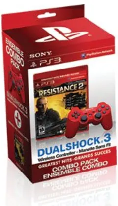 PlayStation 3 DualShock Red Wireless Controller with PS3 Resistance 2