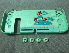 Protective Case Cover for Nintendo Switch,KTAB Dockable Case for Nintendo Switch and Joy-Con Controller with 4 Marshal Design Thumb Grips-(Animal Crossing Island Version)