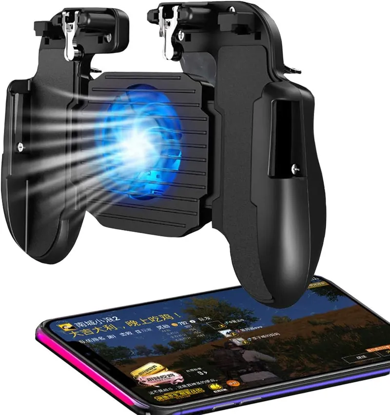 PUBG Mobile Game Controller for Phone iOS,Android Gaming Controller Cooling Fan,Phone Gaming Trigger for Pubg Fortnite/R
