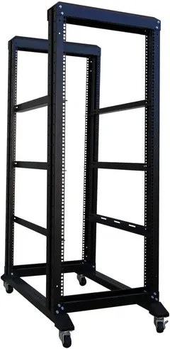 RAISING ELECTRONICS 27U 4 Post Open Frame Network Server Rack 19inch Width 800MM Depth with 3 Pairs of L Rails