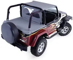 Rampage Cab Top for Soft Top Half Door Vehicles Only | Vinyl, Black Denim | 993015 | Fits 1992 - 1995 Jeep Wrangler