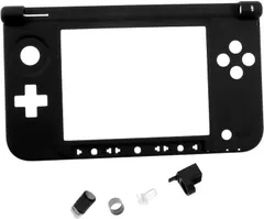 Replacement Shell Housing Bottom Middle Plastic Frame Black Compatible for Nintend 3DS LL/XL + Hinge Parts