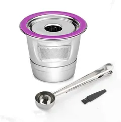 Reusable Coffee Filter Replacement for Keurig K MINI PLUS Refillable K Cupsules 2.0 1.0 Small Coffee Pod Single Reuable Coffee Capsules (Stainless Steel 1 Pods,1 Scoop)