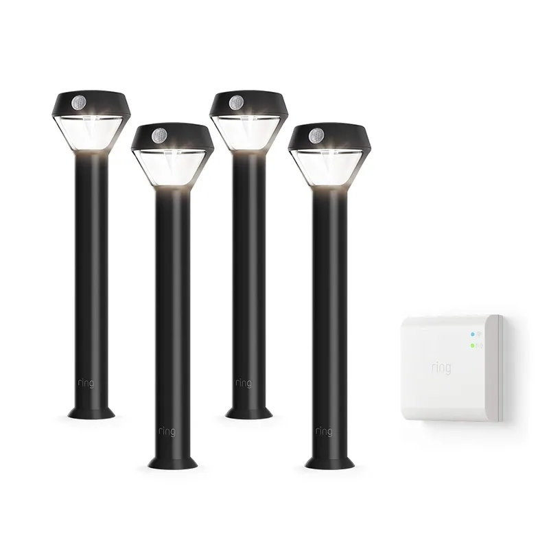 Ring Solar Pathlight - Outdoor Motion-Sensor Security Light, Black (Starter Kit: 4-pack)